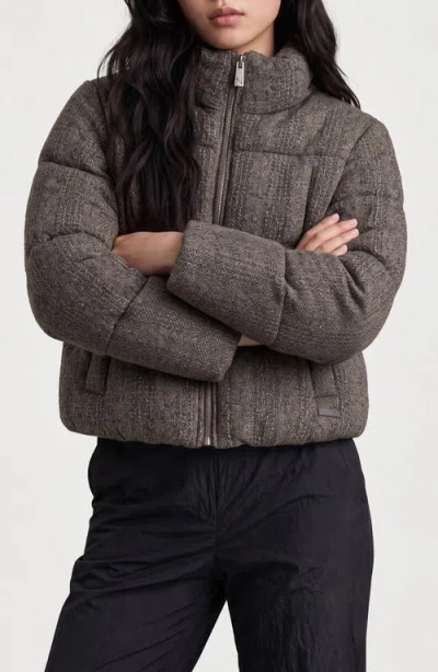 Noize Brigitte Cable Knit Puffer Jacket In Multi