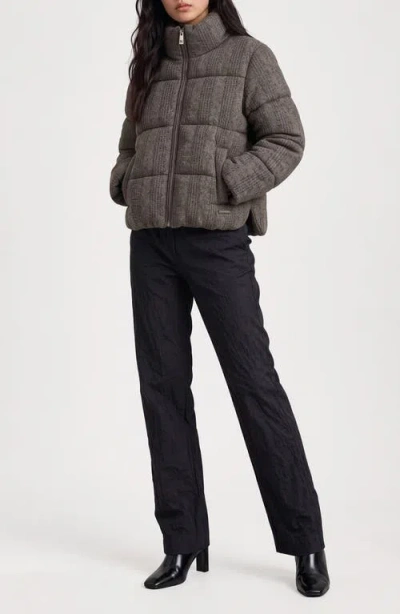 Noize Brigitte Cable Knit Puffer Jacket In Multi