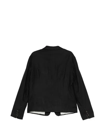 Forme D'expression Crinkled-finish Single-breasted Blazer In Black