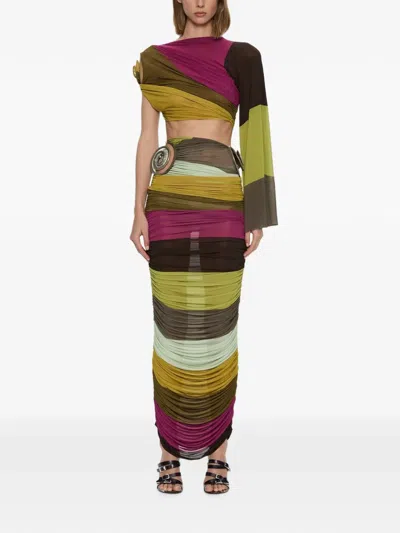 Christopher Esber Aurelia Sculpted Spiral-drape Top In Multi
