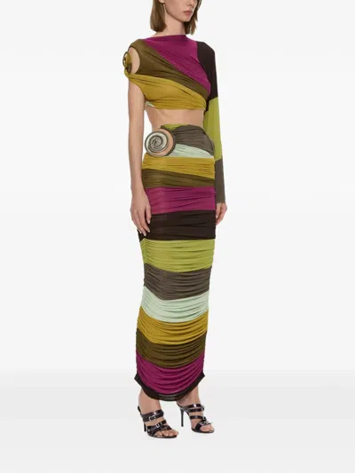 Christopher Esber Aurelia Sculpted Spiral-drape Top In Multi