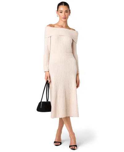 French Connection Lucien Knit Pull On Maxi Skirt In Neutral