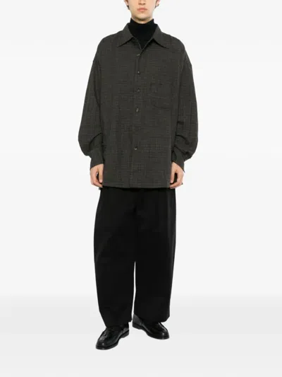 Ziggy Chen Check-pattern Button-up Shirt In Gray