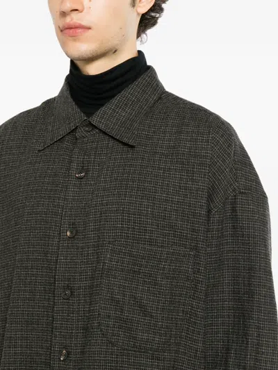 Ziggy Chen Check-pattern Button-up Shirt In Gray