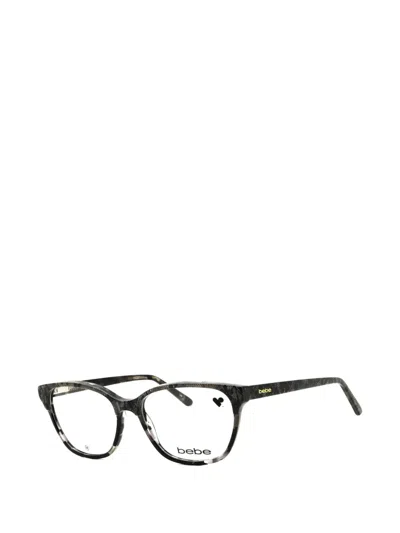 Bebe Lace-print Rectangle-frame Glasses In Gray