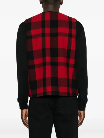 Filson Check-pattern Gilet In Red