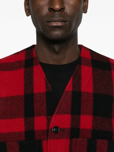 Filson Check-pattern Gilet In Red