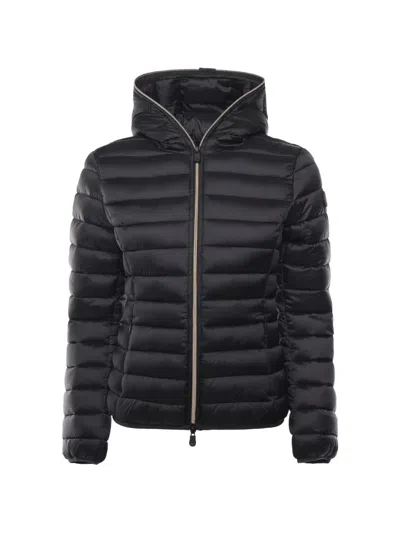 Save The Duck Olly Basic Hooded Basic Jacket In Black