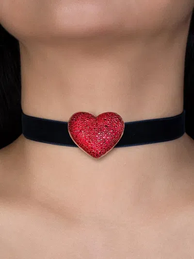 Ashna Mehta Ruby Heart Bag Charm In Red