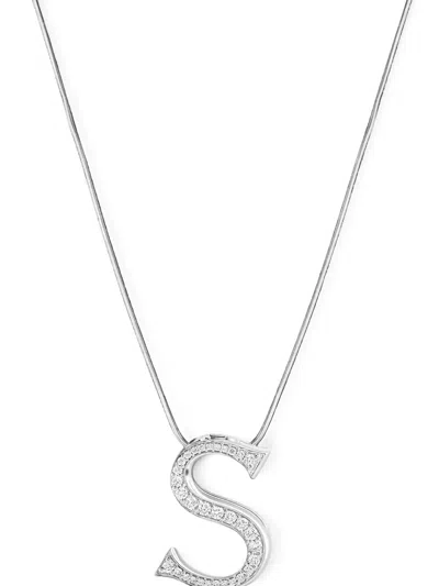 Ashna Mehta Medium Diamond Initial Bag Charm In Blue