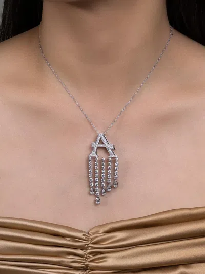 Ashna Mehta Diamond Waterfall Initial Bag Charm In Silver