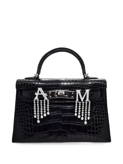 Ashna Mehta Diamond Waterfall Initial Bag Charm In Silver