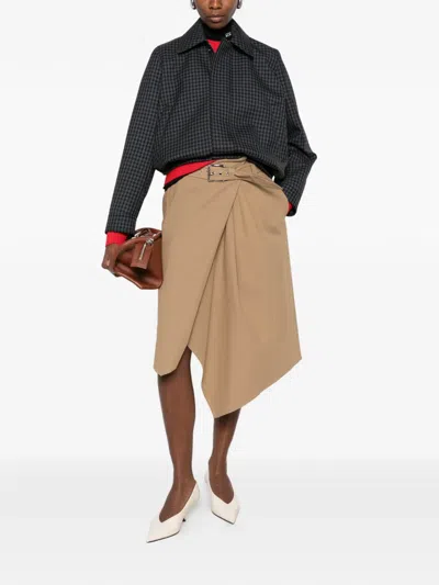 Loewe Gingham-check Leather-patch Jacket In Gray