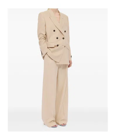 Msgm Double-breasted Blazer In Neutral