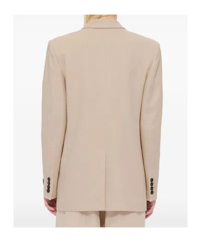 Msgm Double-breasted Blazer In Neutral