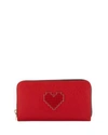 LES PETITS JOUEURS Lolita Large Heart Zip Wallet, Red