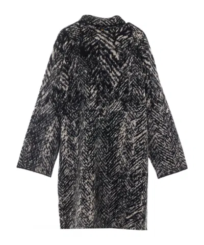 Liu •jo Liu Jo Patterned Button-front Coat In Gray
