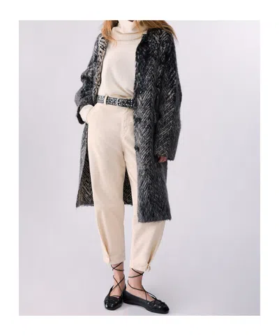 Liu •jo Liu Jo Patterned Button-front Coat In Gray