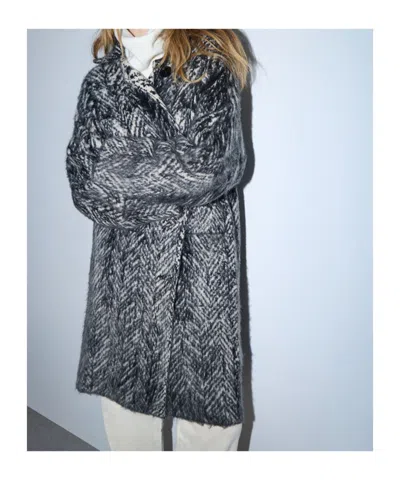 Liu •jo Liu Jo Patterned Button-front Coat In Gray