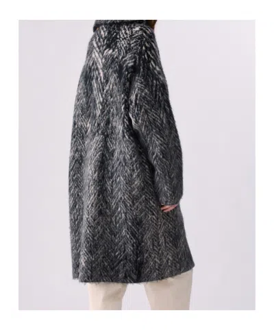 Liu •jo Liu Jo Patterned Button-front Coat In Gray