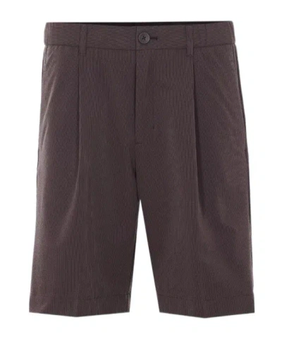 Herno Elasticated Lateral Pockets Shorts In Brown