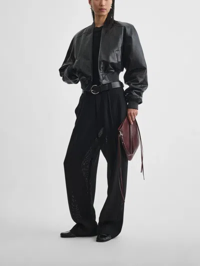 Phoebe Philo Pilot Leather Jacket In Black