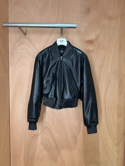 Phoebe Philo Pilot Leather Jacket In Black