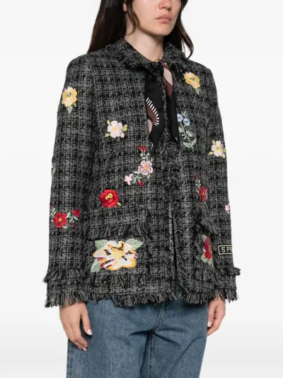 5 Progress Embroidered Tweed Jacket In Multi