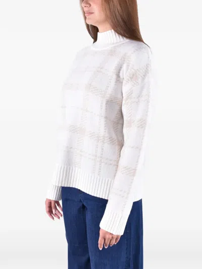 Barbour Delilah Check-pattern Sweater In White