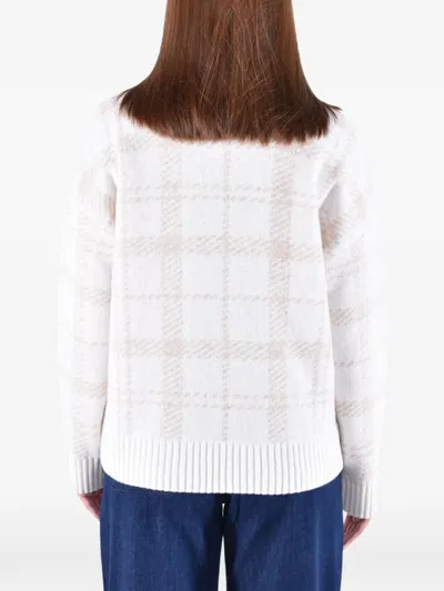 Barbour Delilah Check-pattern Sweater In White