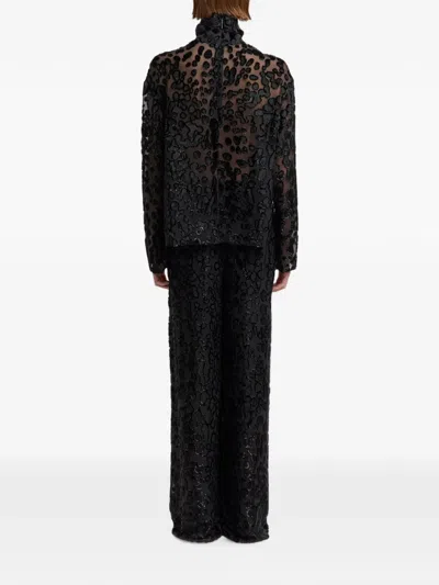 16arlington Olall Devoré-effect Top In Black