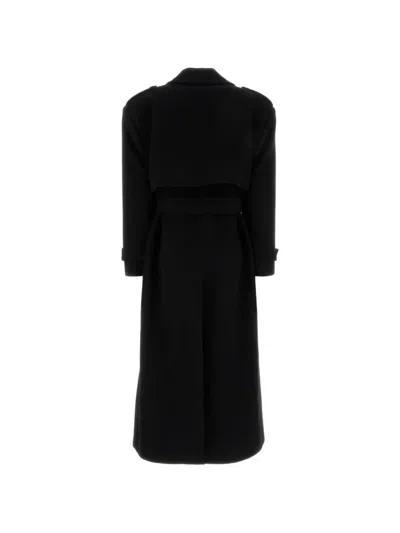 Le Sully Studio Belted Double-breasted Coat In Black