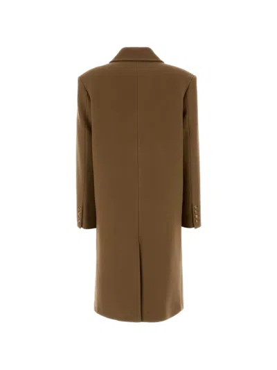 Le Sully Studio Double-breasted Wool Coat In Brown