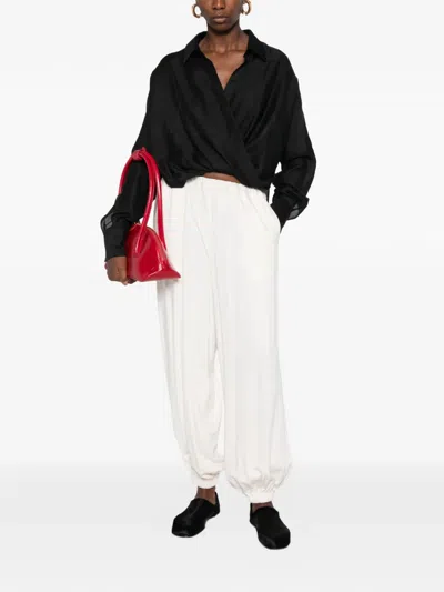 Eleh Wrap-front Blouse In Black