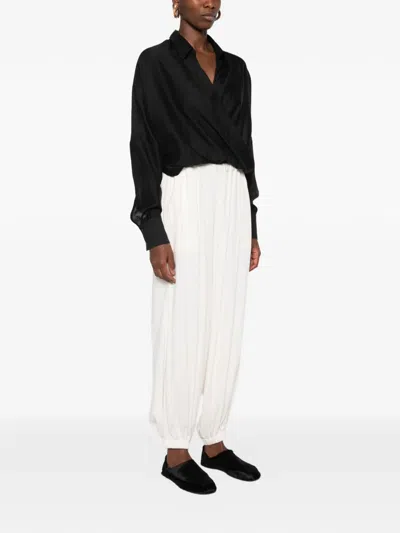 Eleh Wrap-front Blouse In Black