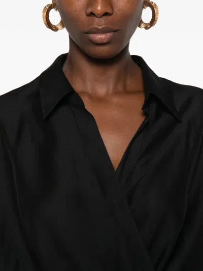 Eleh Wrap-front Blouse In Black