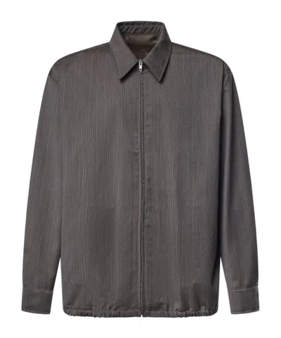 Magliano Herringbone-pattern Lightweight Jacket In Gray