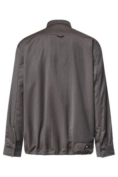 Magliano Herringbone-pattern Lightweight Jacket In Gray