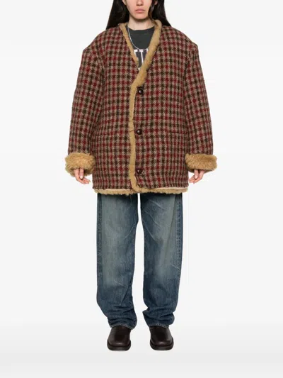 R13 Reversible Check-pattern Coats In Multi