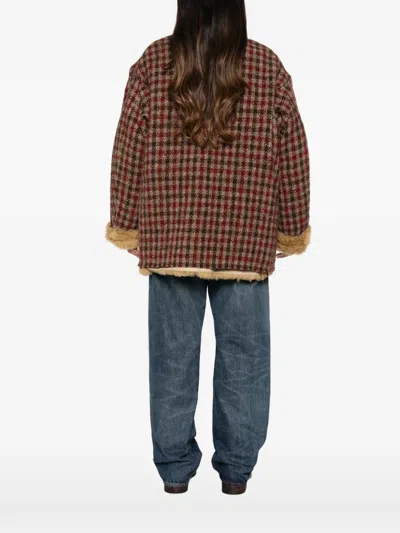 R13 Reversible Check-pattern Coats In Multi
