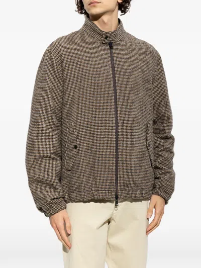 Moncler Ebrodel Reversible Wool-blend Down Jacket In Brown