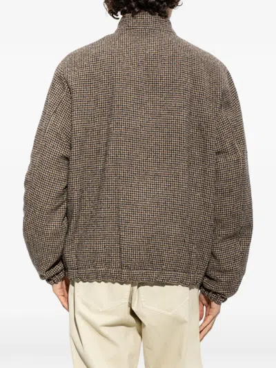 Moncler Ebrodel Reversible Wool-blend Down Jacket In Brown