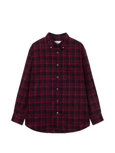Dunst Checked Flannel Button Down Shirt Red In Brown