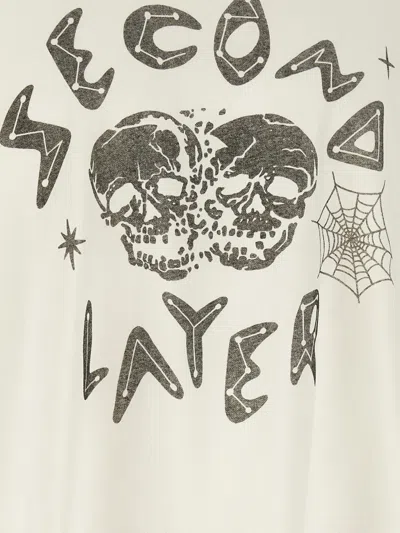 Second / Layer Graphic-print Long-sleeve T-shirt In Metallic
