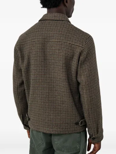 Hartford Dandy Houndstooth-pattern Jacket In Brown