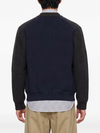 Junya Watanabe Patchwork Herringbone Cardigan In Multi