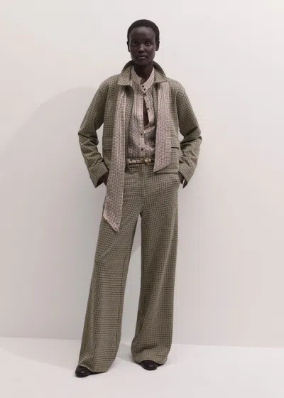 Me+em Relaxed Zip Front Houndstooth Jacket Brown Multi In Brown