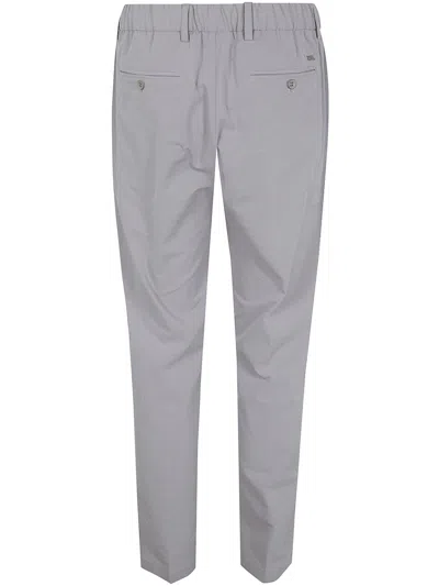 Herno Seercrease Tailored Trousers Belt Loops Pockets In Gray