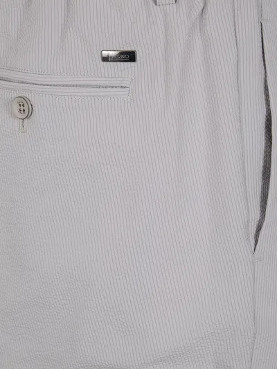 Herno Seercrease Tailored Trousers Belt Loops Pockets In Gray