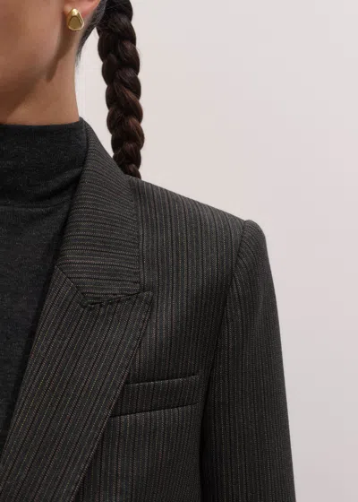 Me+em Sharp Shoulder Blazer Grey Multi In Gray